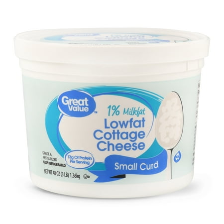 Great Value 1 Milkfat Small Curd Cottage Cheese 48 Oz