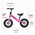 thumbnail image 2 of FUPOJH 12" Kids Balance Bike, No Pedal, Light-Up Wheels, Adjustable, for Toddlers 2-5,Pink, 2 of 10