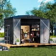 thumbnail image 6 of COMHOMA Metal Shed 8 x 6 ft. Outdoor Storage Shed with Lockable Door and Air Vent Metal Garden Shed,Gray, 6 of 9