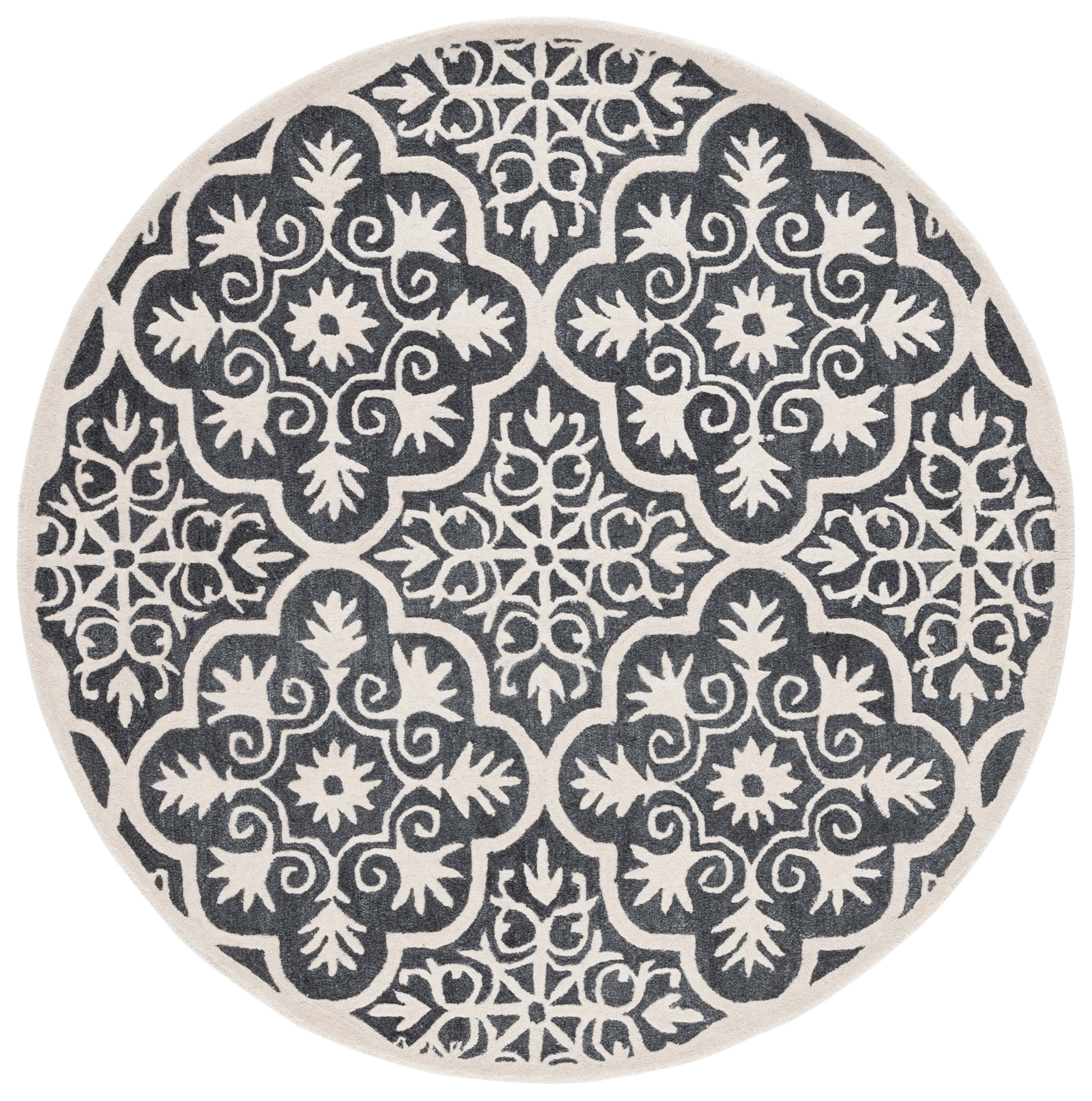 Safavieh Metro Phipp Medallion Area Rug, Black/Ivory, 6' x 6' Round