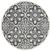 SAFAVIEH Metro Phipp Medallion Area Rug, Black/Ivory, 6' x 6' Round