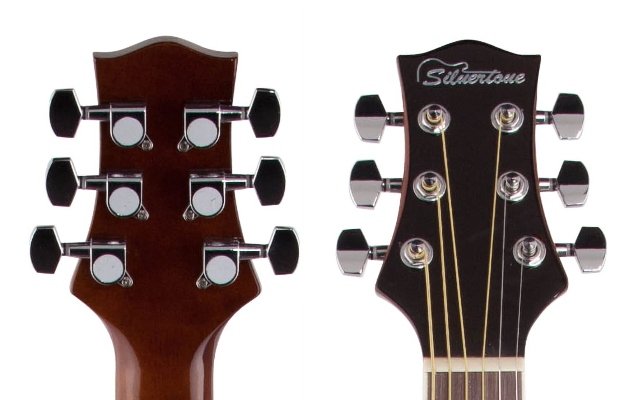 Silvertone SD3000 Natural Acoustic Guitar Package with Tuner Gig