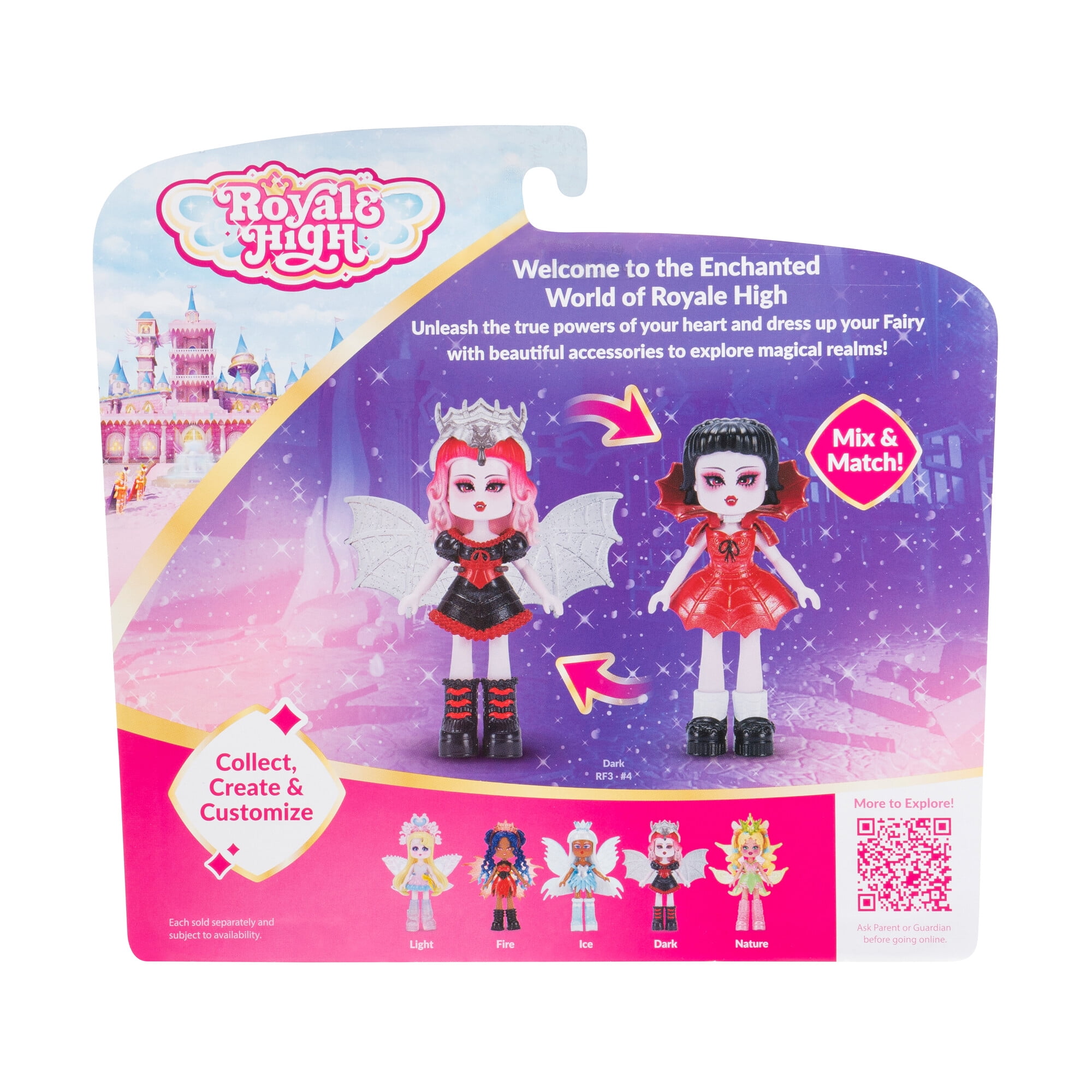 Royale High 3 inch Dark Fairy Fashion Doll - 1 Figure with 9