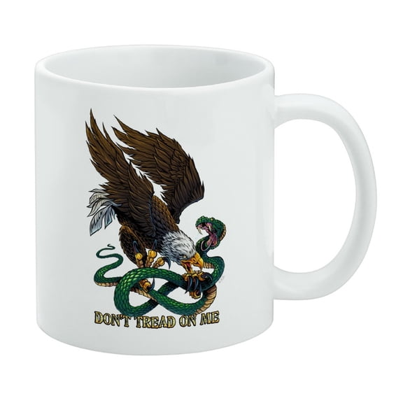 Don't Tread On Me Eagle Snake White Mug