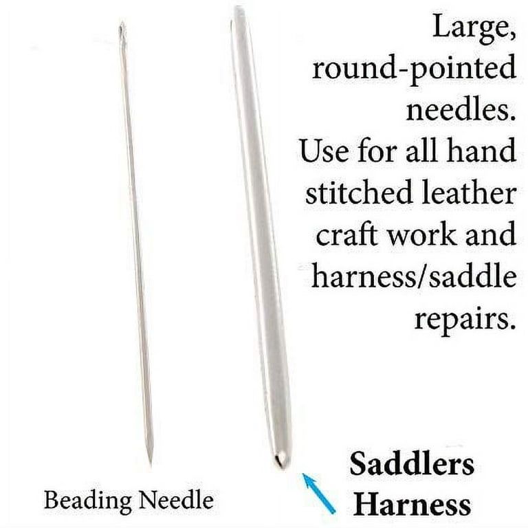 John James Saddlers Harness Needles, Size 002, 54mm in Length and 1.02mm in  Diameter, Pack of 25, Large, Rounded Point, Use for All Hand Stitched  Leather Craft Work and Harness/Saddle Repairs 