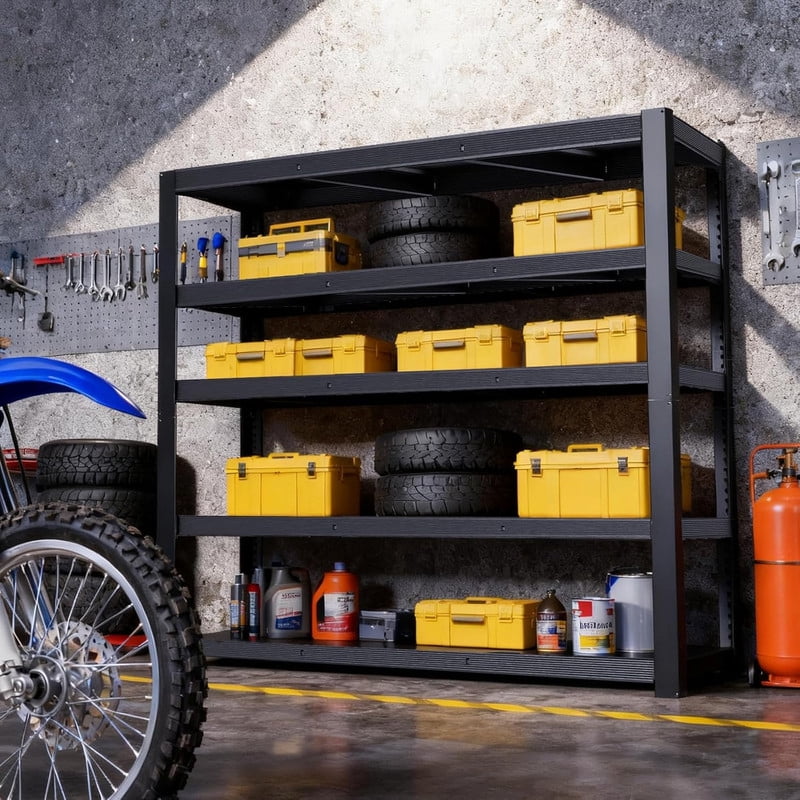 Garage Shelving Unit, Heavy Duty Storage Shelves, Adjustable Metal Rack, Industrial Shelving for Basement, Garage, Basement, 24" D x 55" W x 84" H