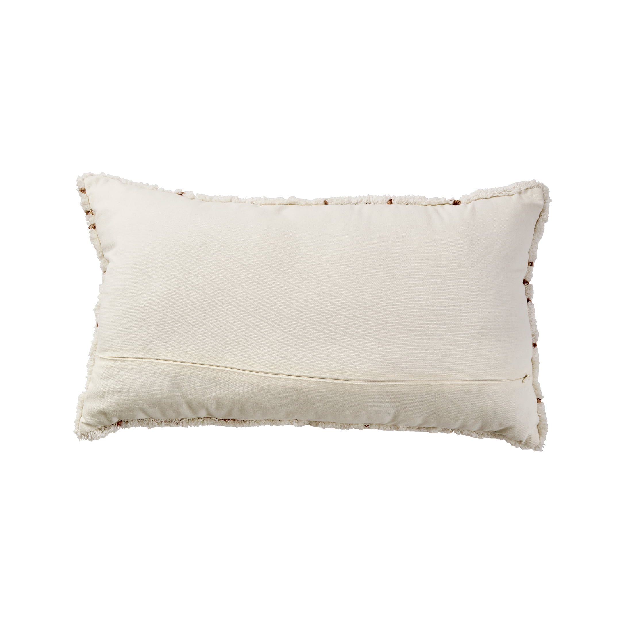 Better Homes & Gardens Ivory Handcrafted Decorative Pillow, 14" x 24", Abstract Design