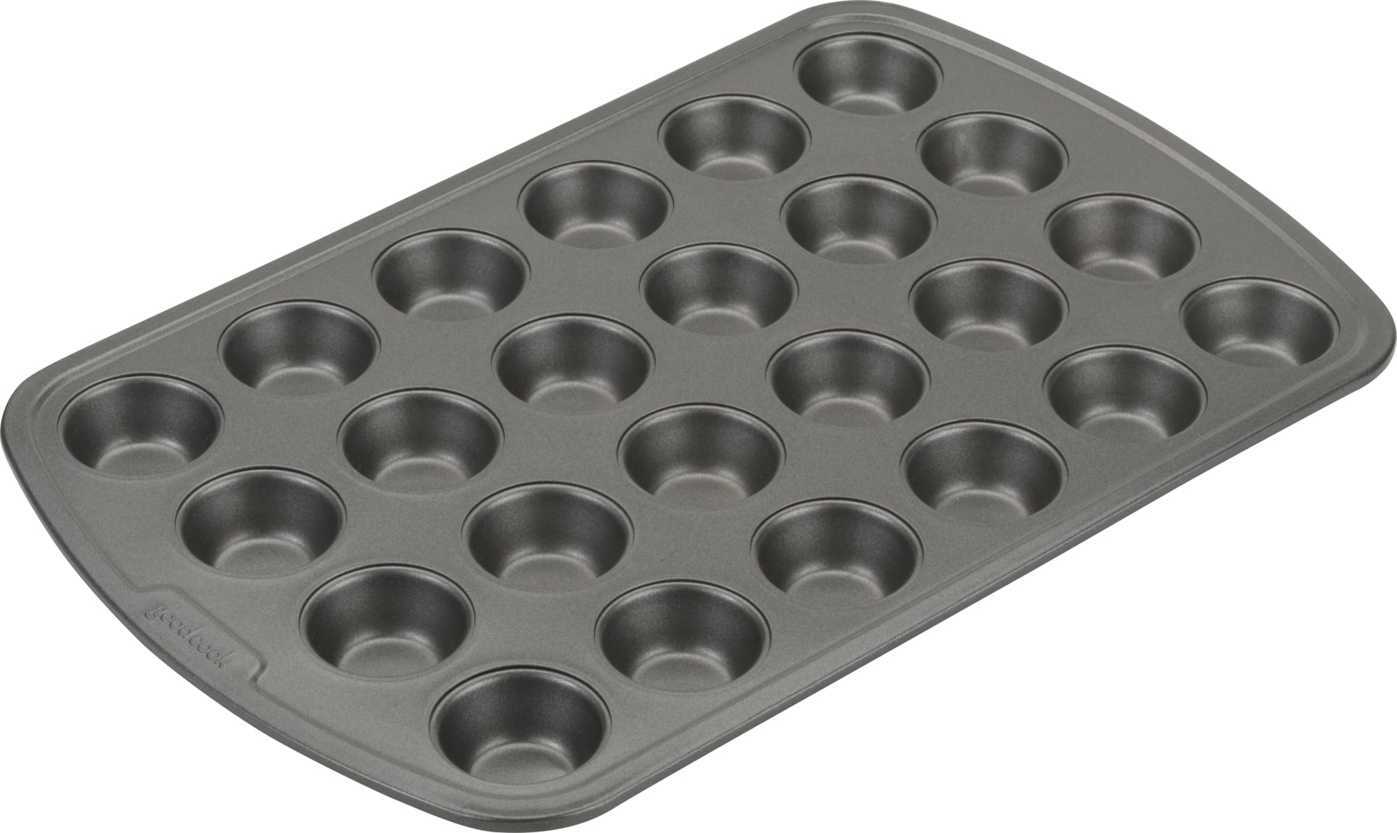 GoodCook 24 Cup E Z Release Nonstick Steel Mini Muffin and Cupcake Pan Gray Walmart