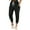 Black, variant on ZyeKqe Plus Size Capri Pants for Women Drawstring High Waisted Capris Straight Leg Summer Cropped Lounge Trousers