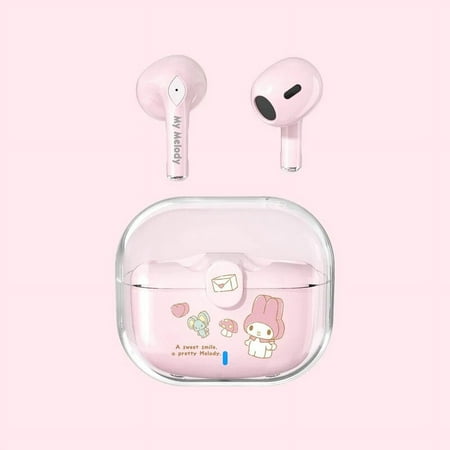 Sanrio Bluetooth Earphones Kawaii Space Capsule Cinnamoroll Wireless Headset Hello Kitty Music Headphones Kuromi Girl Woman Gift