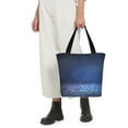 thumbnail image 2 of Ratiio Retro Blue Glitter Print Shoulder Bag for Women, Polyester Crossbody Purse Lightweight Handbag for Daily Travel and Casual Use, 2 of 6