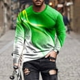 thumbnail image 2 of Honeeladyy Autumn Men's Long Sleeve Round Neck T-Shirt 3D Digital Printing Pullover Casual Top #Fa-Green-M, 2 of 5