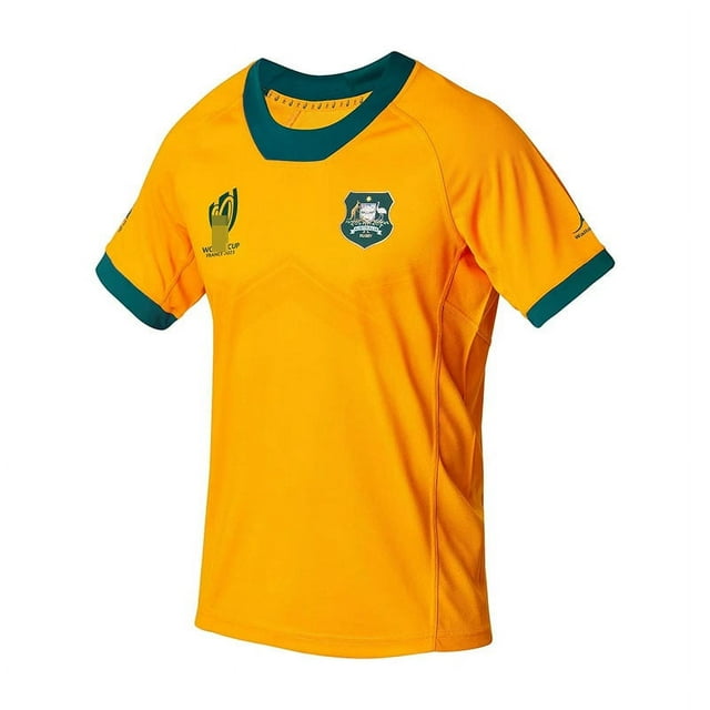 2023 World Cup Australia Home Nrl Classic Collection Short Sleeve Beautifully Embroidered Rugby Jersey-XL