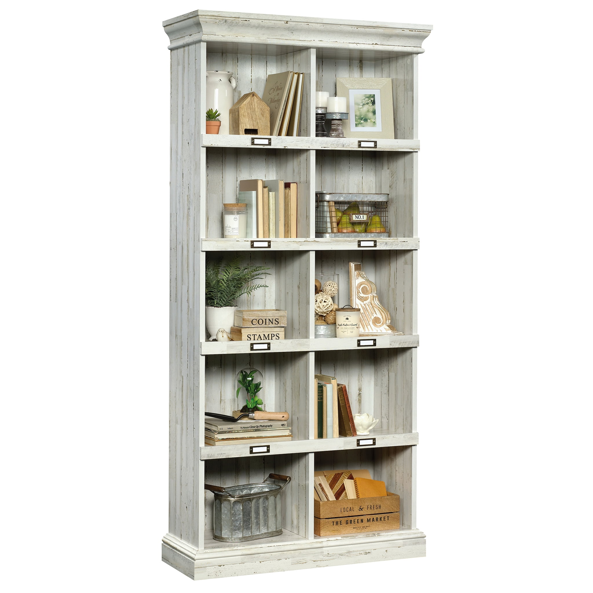 Sauder Barrister Lane Tall Bookcase White Plank Finish Walmart