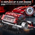 thumbnail image 3 of Kit de modelo de motor V8 Tuajixz motorizado, 588 piezas, 3 of 6