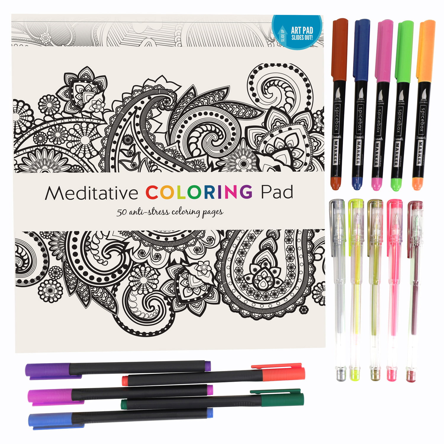 SpiceBox Sketch Plus Deluxe Color Therapy Adult Coloring Kit