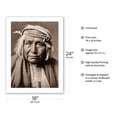 thumbnail image 2 of De Gizzeh-Rolling - Apache Native Man - North American Indians - Vintage B&W Historical Photograph by Edward S. Curtis c.1906 - Fine Art Matte Paper Print (Unframed) 18x24in, 2 of 4