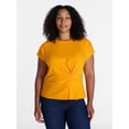 thumbnail image 2 of Time and Tru Women's Twist-Front Tee with Short Sleeves, Sizes XS-XXXL, 2 of 6