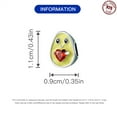 thumbnail image 3 of Jeffery Charms 925 Silver Fruit Strawberry Cherry Lemon Avocado Kiwi Pineapple Watermelon Pendant for Women Bracelet Necklace,Red Heart zircon avocado,Fruit, 3 of 6
