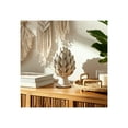 thumbnail image 3 of Decorative Object Ceramic Ceramic Artichoke-Inspired Shape Boho Home Office Bedroom Living Room Decor - 10" Ivory & Tan, 3 of 10