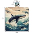 thumbnail image 2 of Whale Canvas Picnic Blanket Waterproof Outdoor Extra Large for Family Beach Hiking Camping - Foldable and Portable Mat with Carry Handle - Durable, Easy to Clean, Lightweight., 2 of 6