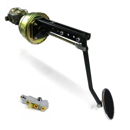 7 in. Dual Disc & Disc Brake Pedal Kit with Large Oval Chrome Pad for Universal