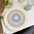 thumbnail image 2 of Discount! FNGZ Placemat Light Luxury Bohemian Style Woven Cotton Meal Pad Fabric Tassel Heat Insulation Pad Anti Scald Pot Pad Household Decorative Pad Features:, 2 of 7