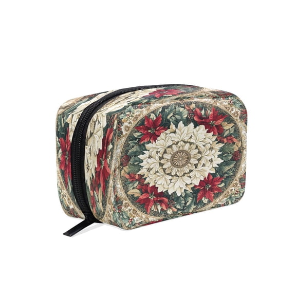 BZSMCE Makeup and Cosmetic Bag Women Simple Floral Splendor Pattern Square Cosmetic Bag
