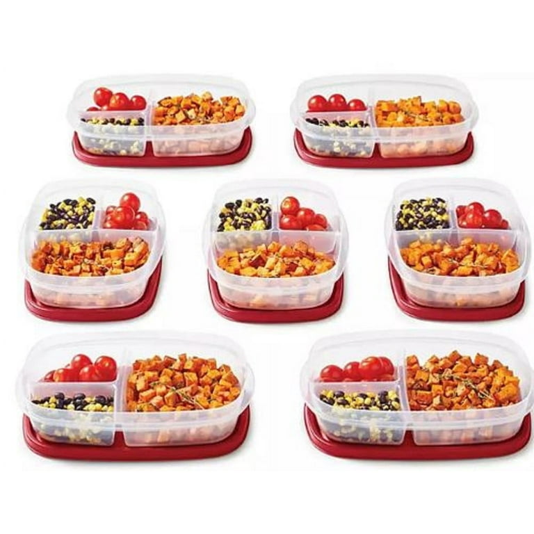 Rubbermaid Brilliance Meal Prep Containers, 2-Compartment Food