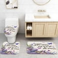 thumbnail image 4 of Farmhouse Shower Curtain Set Vintage Bathroom Accessories Shower Curtain and Rug Set 4Pcs Home Sweet Home Shower Curtain with Non-Slip Rugs Toilet Lid Cover Bath Mat Rustic Purple Bathroom Decorations, 4 of 9