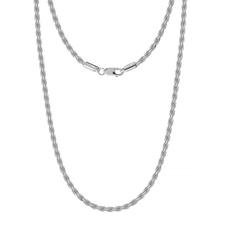 LeCalla 925 Sterling Silver Chain Necklace for Men and