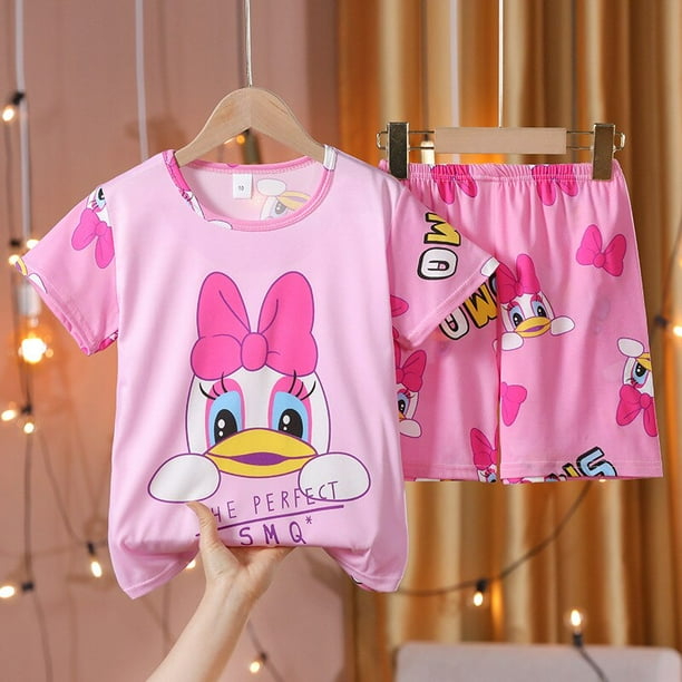 Conjunto de pijamas de Disney para niños, Pijama de verano de manga corta, ropa de dormir fina de dibujos animados, ropa de casa para niños grandes para niños y niñas, 10 105-115cm zhangyuxiang CONDUJO