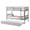 Gray-Trundle, variant on URTR Twin Over Twin Bunk Bed with Trundle, Convertible into Twin Size Beds, Rubber Wood Twin Bunk Bedframe with Ladder and Safety Guardrails, White