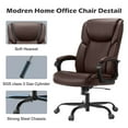 thumbnail image 5 of Breathable Mesh Executive Chair, Adjustable Lumbar Support and Headrest, High Back Office Chair with Wheels, 360° Swivel Computer Chair for Adults, Brown, 5 of 6