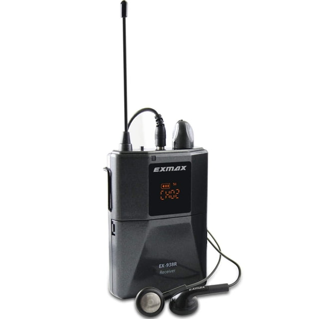 Receptor EXMAX EX-938R UHF para Sistema de Guía Turístico Inalámbrico con Interpretación Simultánea