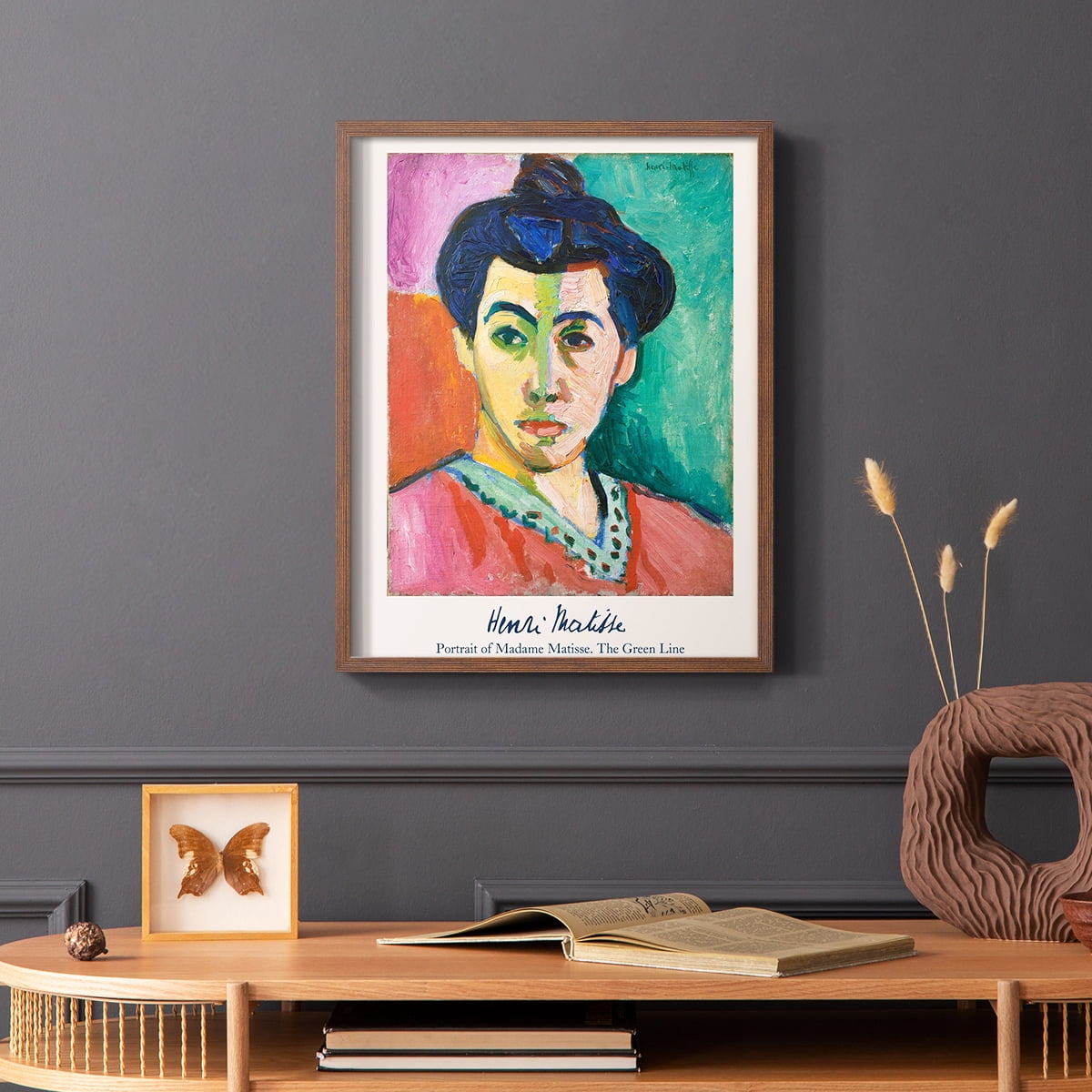 Matisse DIII Framed Print in Brown Solid Wood Framed Print No Nail Hanging