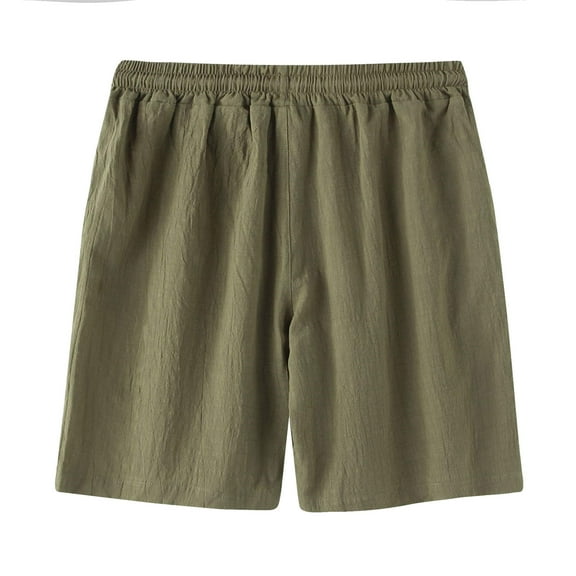 JTieacloth Mens Classic Chino Short Men's Spring Solid Color Slim Shorts Cotton And Linen Tether Pants,Green