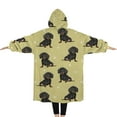 thumbnail image 2 of Oversized Wearable Blanket Hoodie,Dachshund Footprint Sherpa Blanket Hoodie with Super Pockets,Super Warm Fuzzy Pullover for Women & Men, 2 of 6
