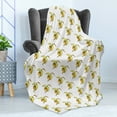 thumbnail image 4 of Banana Soft Flannel Fleece Throw Blanket, Abstract Pattern of Vintage Peeled Dotted Fruit Print, Cozy Plush for Indoor and Outdoor Use, 70" x 90", Yellow Orange, by Ambesonne, 4 of 5