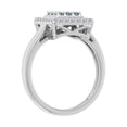 thumbnail image 3 of 1/2 Carat Blue Diamond and White Diamond Engagement Ring in 10K White Gold (Ring Size 6), 3 of 5