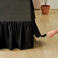 thumbnail image 3 of Bed Skirt Queen Size Ruffled Bed Skirt with Split Corners, Black Queen Bed Skirts 16 Inch Drop with Platform, 16'' Queen, Black, 3 of 7
