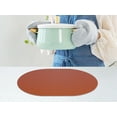 thumbnail image 5 of REGALWOVEN Placemats Set of 6 Leather Placemats for Kitchen Dining Table Decor Table Placemats Wipeable Table Mat Brown/Gray 16*12Inch, 5 of 7