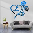 thumbnail image 4 of Moyic Accesorios de calcomanía de espejo de pared de rosas, decoración de fondo romántico para el hogar, pegatina acrílica autoadhesiva, accesorio Decoración del hogar Azul Moyic HA077377-02, 4 of 6