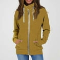 thumbnail image 2 of HAPIMO Hoodie Zipper Sweatshirts for Women Casual Color Block Turtleneck Drawstring Coat Top Outdoor Clothes Jacket Outerwear Yellow XXXL, 2 of 5