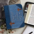 thumbnail image 4 of FOR U DESIGNS Blue Cross Bible Cover Case for Women Size 2X-Large Abrasion PU Leather Church Bag Bible Protective Bag with Handle and Zippered Bible Tote Handbag Cover for Bible Study, 4 of 7