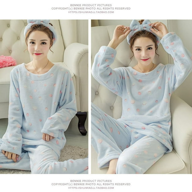 FEER Coral Fleece Pajamas Women's Autumn and Winter Fleece Spring and  Autumn Models Season Loungewear Suit (Color : white-Starlight10, Size : XL  Size) : : Clothing, Shoes & Accessories