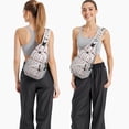thumbnail image 6 of Sling Backpack,White Christmas Animal and Car Pattern Sling Bag with Water Bottle Holder,Waterproof Sling Bag for Men/Women with Headphone Jack for Hiking,Travel, 6 of 6