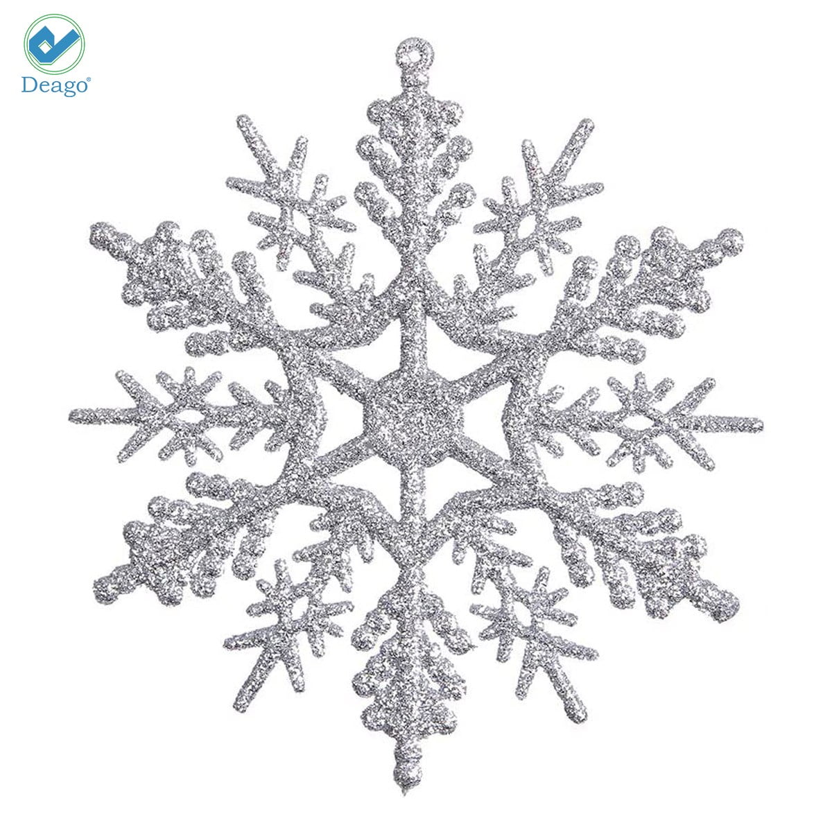 Silver glitter snowflakes and stars clipart PNG