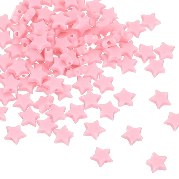 Uxcell Acrylic Star Beads, 400 Pcs Star Shape Friendship Bracelet Bead, Pink
