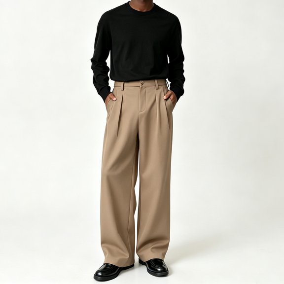 Men Big & Tall Microfiber Pleated Dress Slacks Light Comfort Fabric S-XL